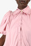 Aje Pink Cotton Puff Sleeve Ruffle Mini Dress Size 8