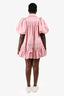 Aje Pink Cotton Puff Sleeve Ruffle Mini Dress Size 8