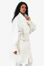 MM6 Maison Margiela White Cotton Belted Midi Trench Coat Size 44
