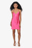 Vetements Pink Satin Logo Mini Slip Dress Size XS