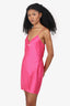 Vetements Pink Satin Logo Mini Slip Dress Size XS