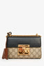 Gucci Beige GG Supreme/ Black Leather 'Padlock' Bag