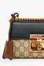 Gucci Beige GG Supreme/ Black Leather 'Padlock' Bag