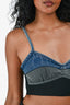 3.1 Phillip Lim Blue/Grey Denim Bralette Top Size M