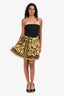 Versace Black/Gold Silk Pleated Mini Skirt Size 38