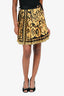 Versace Black/Gold Silk Pleated Mini Skirt Size 38