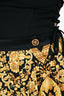 Versace Black/Gold Silk Pleated Mini Skirt Size 38