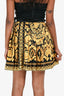 Versace Black/Gold Silk Pleated Mini Skirt Size 38