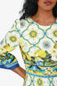 Dolce & Gabbana White/Blue Lemon Printed Long Sleeves Mini Dress Size 40