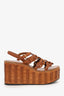 Prada Brown Leather Platfrom Wedge Size 39