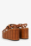 Prada Brown Leather Platfrom Wedge Size 39