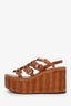 Prada Brown Leather Platfrom Wedge Size 39