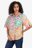 Derek Lam 10 Crosby Multicolour Floral Print Short Sleeve Button Up Size 6