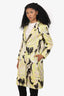Dries Van Noten Green/Black Jacquard Single Breasted Coat Size 38