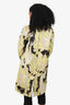 Dries Van Noten Green/Black Jacquard Single Breasted Coat Size 38