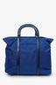 Prada Blue Nylon/Leather Tote Bag With Strap