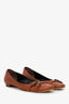 Manolo Blahnik Brown Leather Buckle Detail Flats Size 38.5