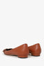 Manolo Blahnik Brown Leather Buckle Detail Flats Size 38.5