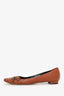 Manolo Blahnik Brown Leather Buckle Detail Flats Size 38.5