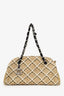 Pre-Loved Chanel™ 2010-11 Beige Patent Woven Stitch Just Mademoiselle Bowling Bag