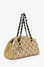 Pre-Loved Chanel™ 2010-11 Beige Patent Woven Stitch Just Mademoiselle Bowling Bag
