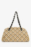 Pre-Loved Chanel™ 2010-11 Beige Patent Woven Stitch Just Mademoiselle Bowling Bag