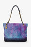 Pre-Loved Chanel™ 2021 Purple Tie Dye Wool Tweed Shopping Tote