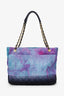 Pre-Loved Chanel™ 2021 Purple Tie Dye Wool Tweed Shopping Tote