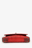 Pre-Loved Chanel™ 2004-05 Red Python Leather Tripe Chain CC Mini Flap Bag