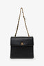Pre-Loved Chanel™ 1997-99 Black Leather Straight Flap Shoulder Bag