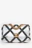 Pre-Loved Chanel™ Limited Edition Silver/Gunmetal Crochet Small 19 Duo-Toned Chain Shoulder Bag