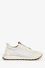 Brunello Cuccinelli Cream Suede Beaded Slip On Sneakers Size 37.5