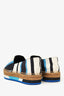 Dolce & Gabbana White/Black/Blue Canvas Striped Espadrilles Size 39