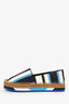 Dolce & Gabbana White/Black/Blue Canvas Striped Espadrilles Size 39