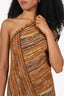 Missoni Brown Knitted One-shoulder Dress Size 42