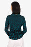 Diane von Furstenberg Green/Black Silk Twist Long Sleeve Blouse Size 6