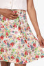 Black Halo White/Multicolor Floral Print Mini Skirt Size 6