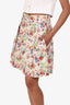 Black Halo White/Multicolor Floral Print Mini Skirt Size 6
