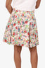 Black Halo White/Multicolor Floral Print Mini Skirt Size 6