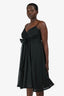 Jil Sander Black Pleated Tank Dress with Tie Size 38