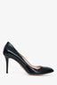Prada Black Coated Saffiano Leather Pump Heels Size 40.5