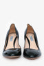 Prada Black Coated Saffiano Leather Pump Heels Size 40.5