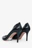 Prada Black Coated Saffiano Leather Pump Heels Size 40.5