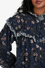 Isabel Marant Etoile Blue Floral Print Long Sleeves Top Size 38