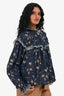 Isabel Marant Etoile Blue Floral Print Long Sleeves Top Size 38