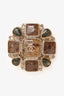Pre-Loved Chanel™ 2012 Green/Beige Glitter Resin CC Brooch