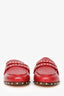 Valentino Red Leather Mini Rockstud Mules Size 36