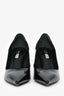 Louis Vuitton Black Leather/Navy Suede Crystal Curved Heels Size 37