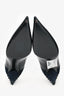 Louis Vuitton Black Leather/Navy Suede Crystal Curved Heels Size 37