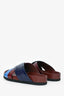 Celine Burgundy/Blue Leather Criss Cross Sandals Size 36